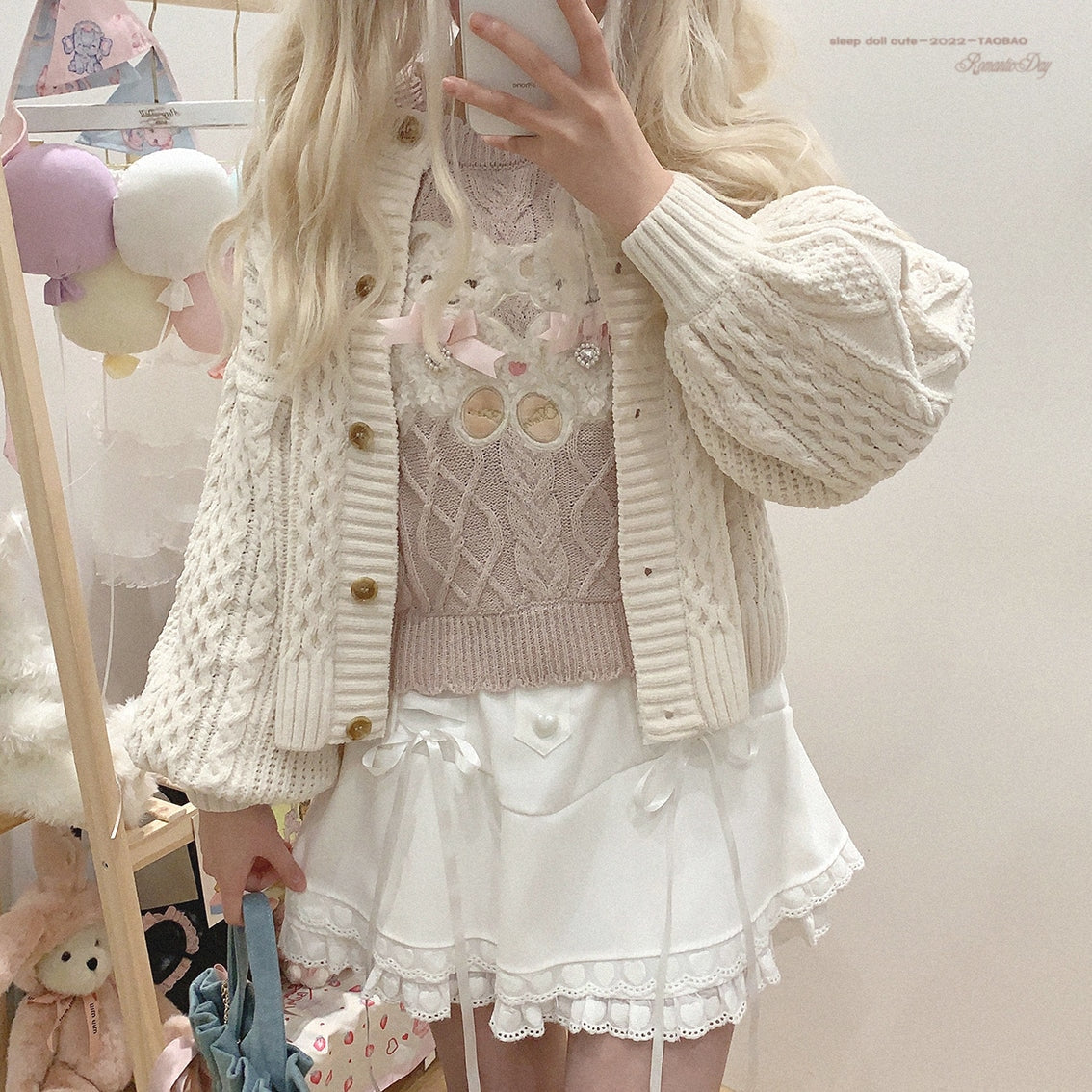 Vintage Teddy Knit Crewneck - bears, cardigan, knit, knitted, knitwear Kawaii Babe