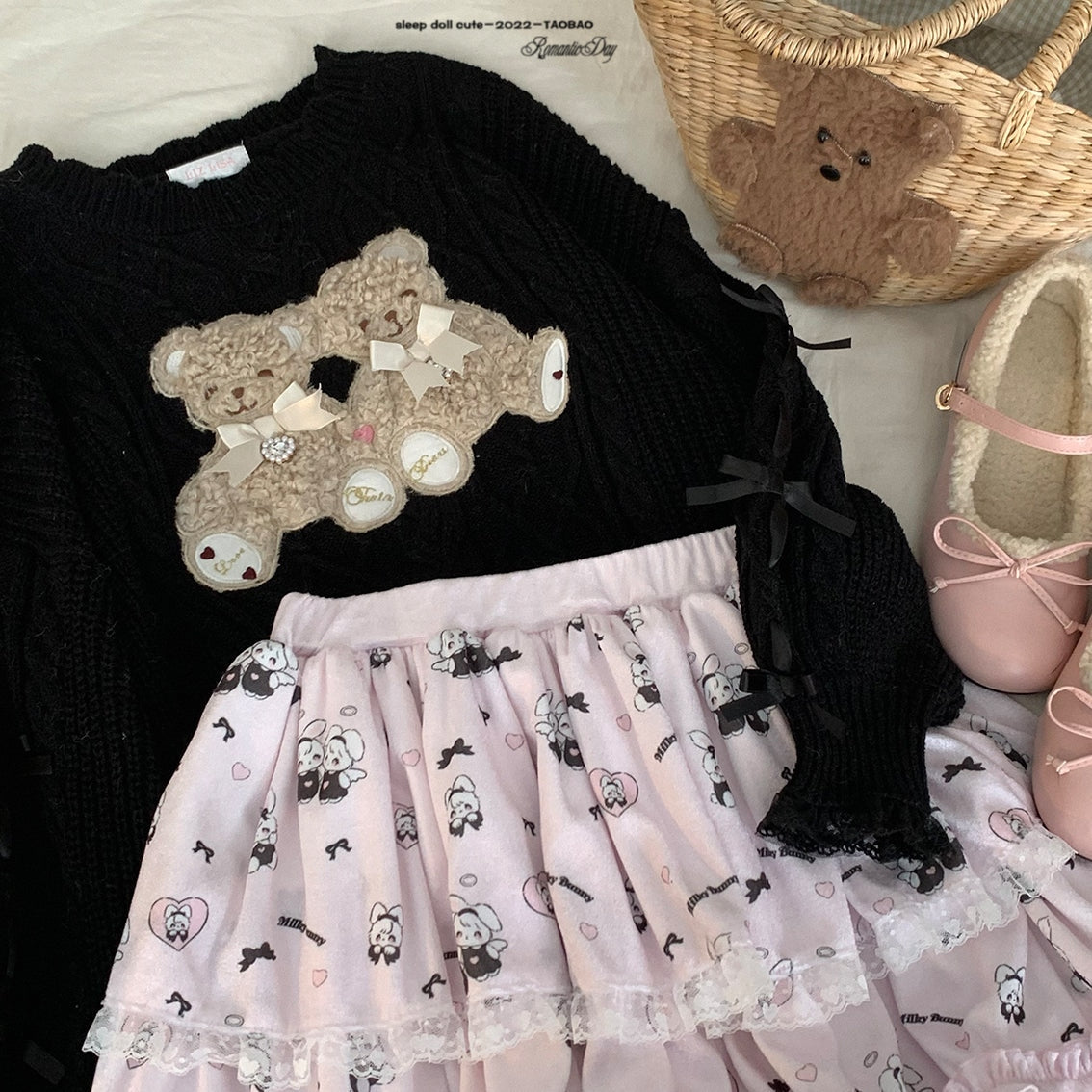 Vintage Teddy Knit Crewneck - bears, cardigan, knit, knitted, knitwear Kawaii Babe