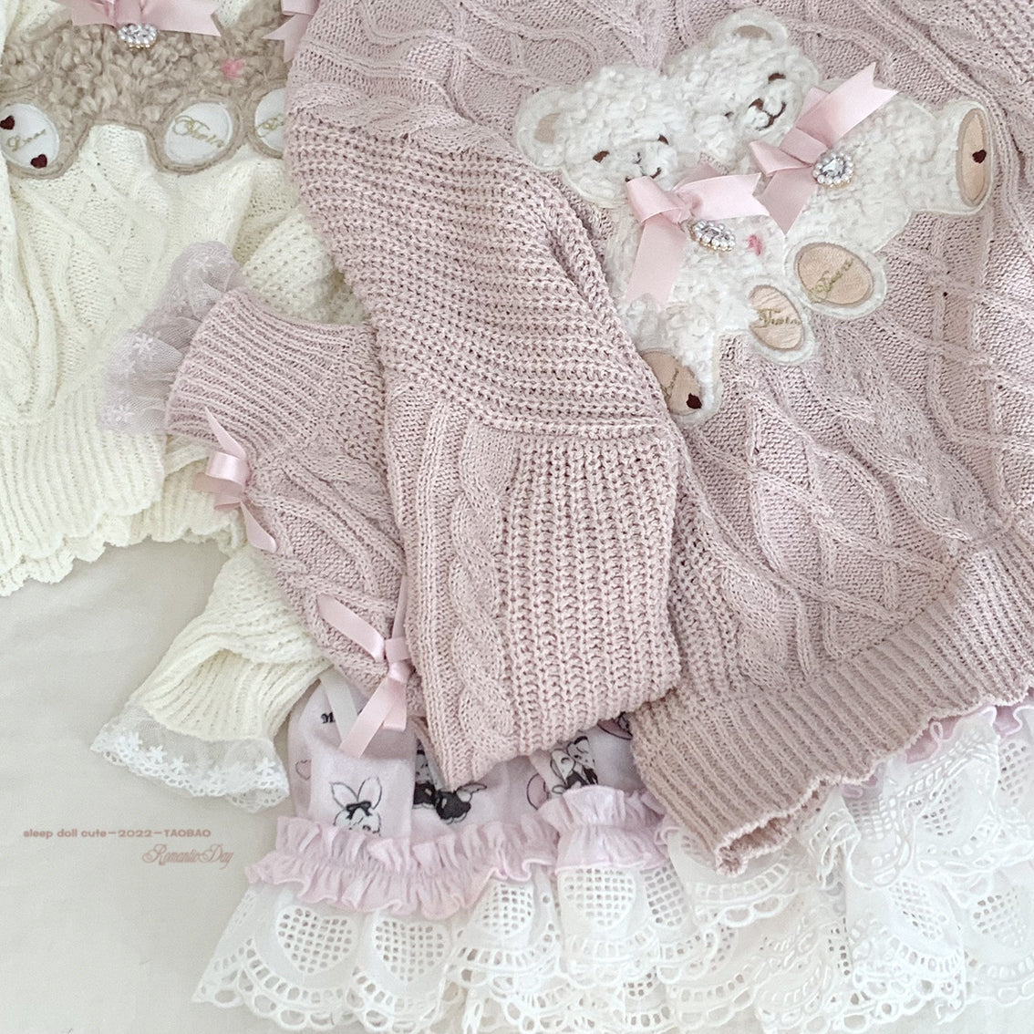 Vintage Teddy Knit Crewneck - bears, cardigan, knit, knitted, knitwear Kawaii Babe