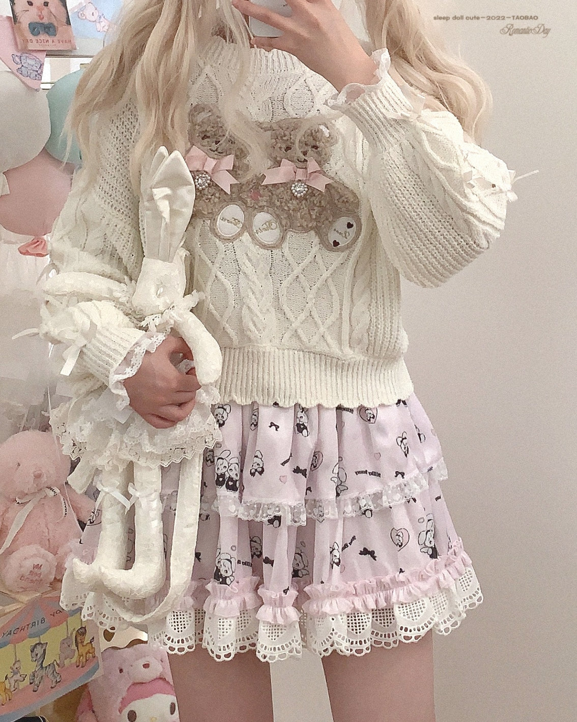 Vintage Teddy Knit Crewneck - bears, cardigan, knit, knitted, knitwear Kawaii Babe