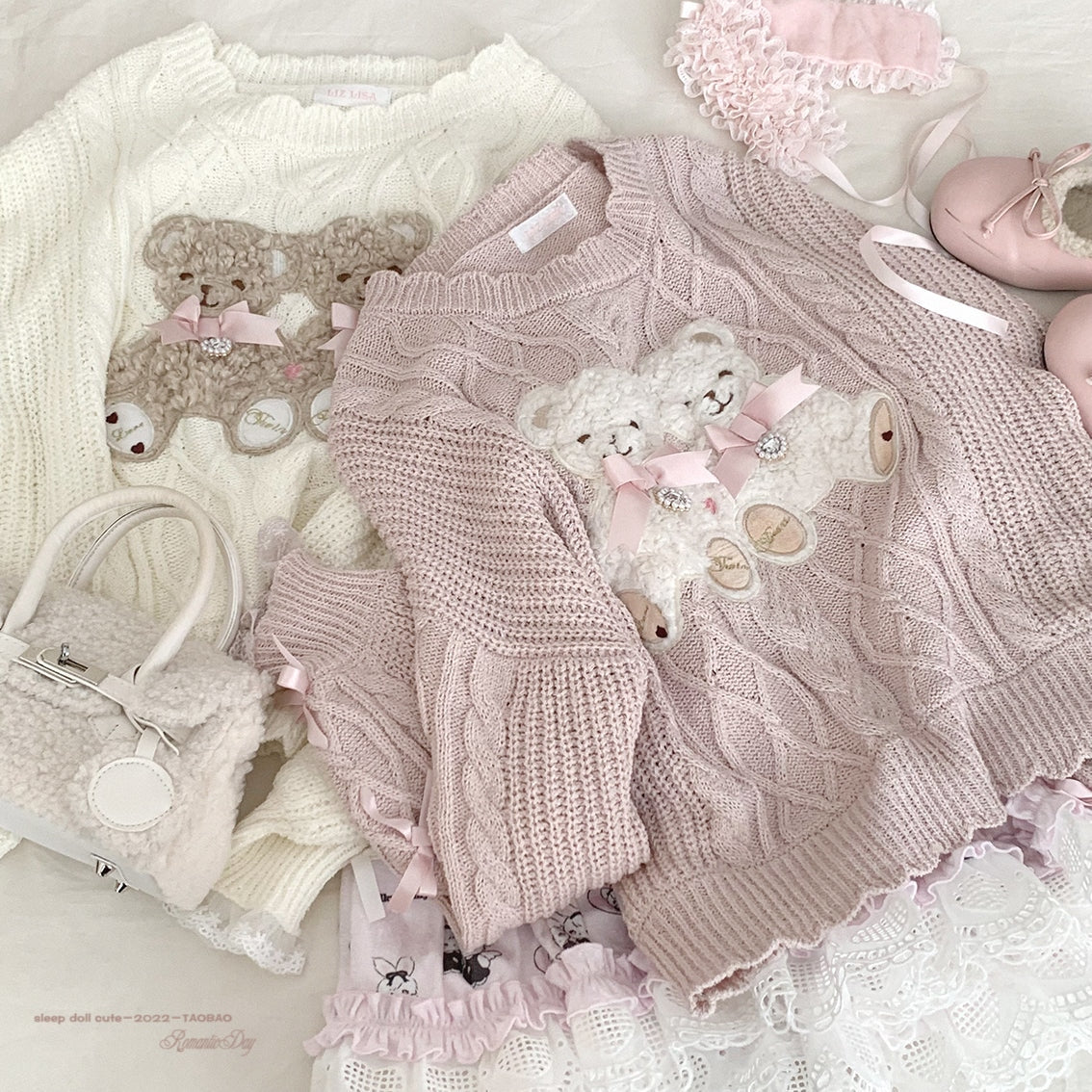 Vintage Teddy Knit Crewneck - bears, cardigan, knit, knitted, knitwear Kawaii Babe