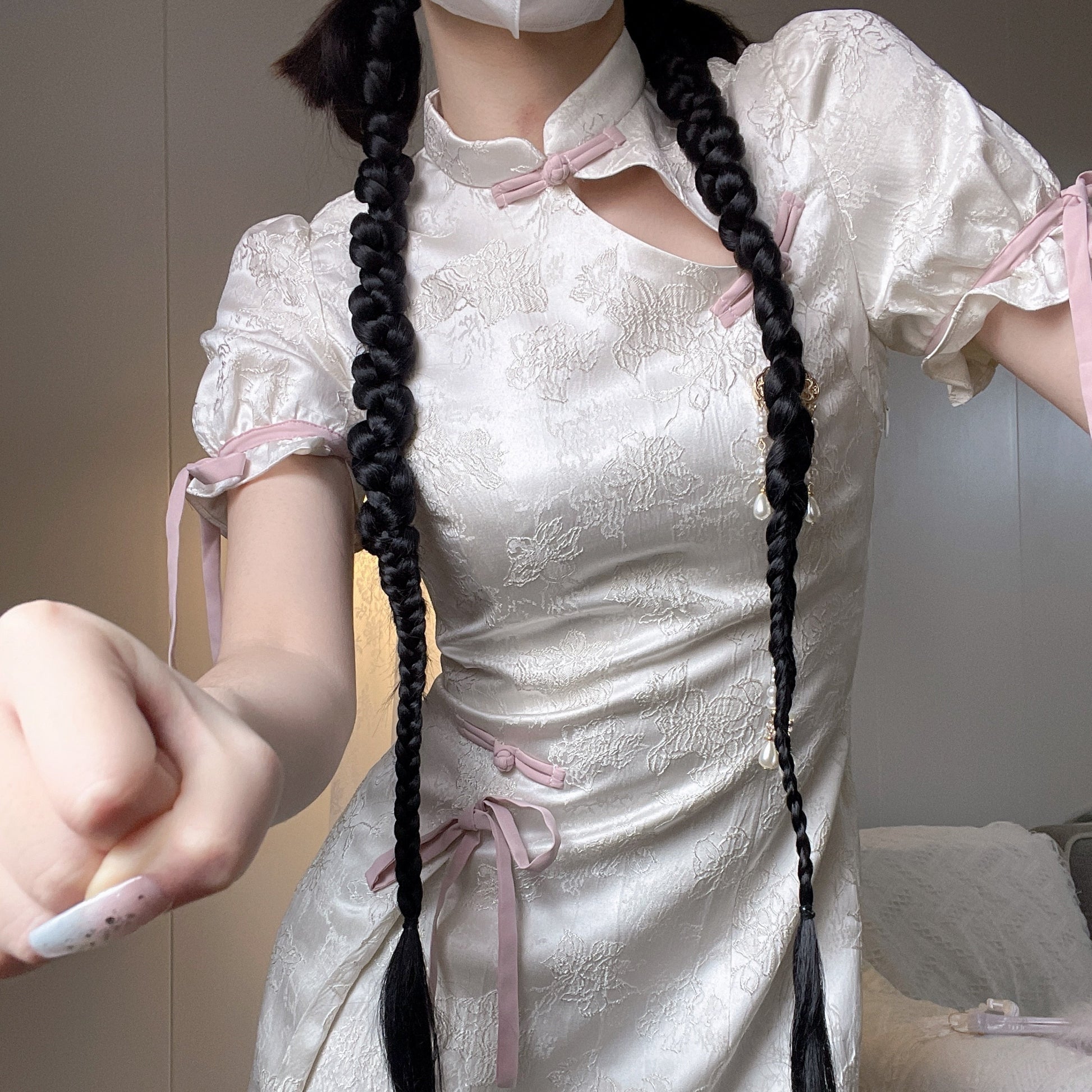 White Cheongsam Dress - cheongsam, chinese, dresses, japanese, oriental Kawaii Babe