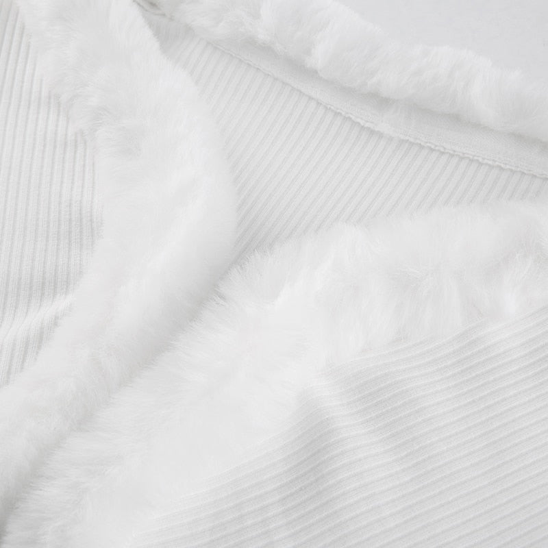 White Fur Trim Cardigan - cardigan, cardigans, coquette, dollette, fae Kawaii Babe