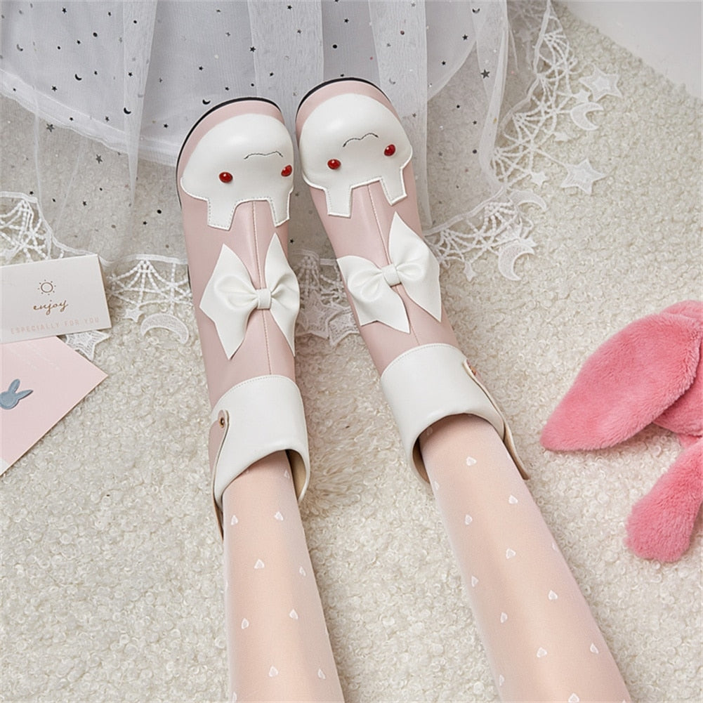 Winged Bunny Booties - anime, anke booties, ankle boots