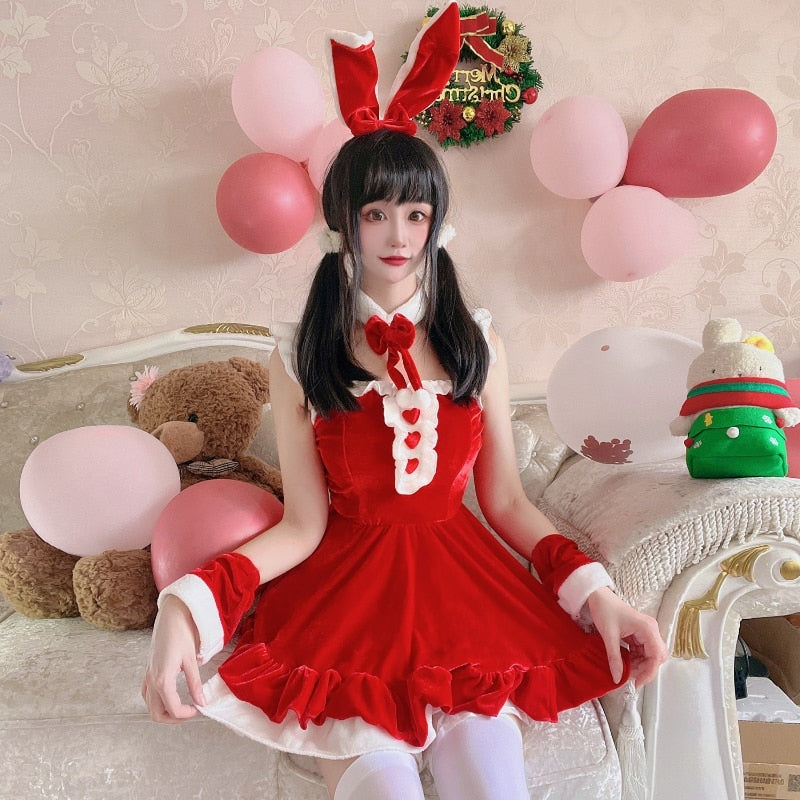 Winter Bunny Cosplay - bunny dress, dresses, girls, rabbit, rabbits