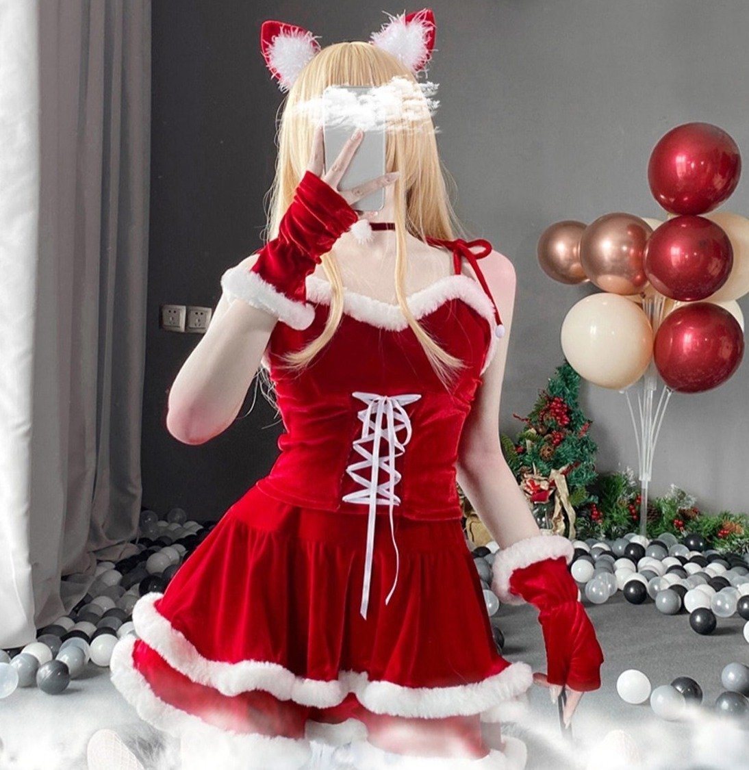 Winter Lolita Dress & Costume Set - christmas, christmas costume, cosplay, costumes, dresses