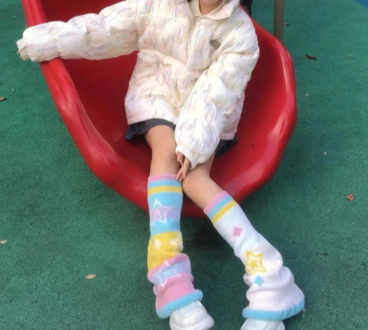 Y2k star pastel leg warmers - 2000s - kawaii - leg warmers - socks - stockings