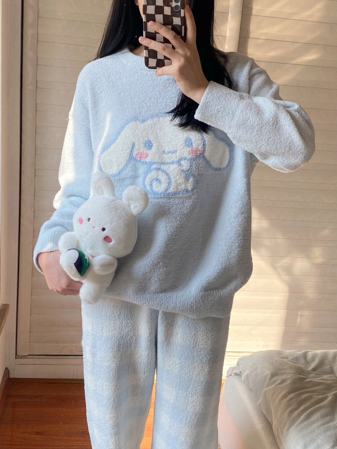 Pyjama pour chien bleu pastel Kawaii ON1093