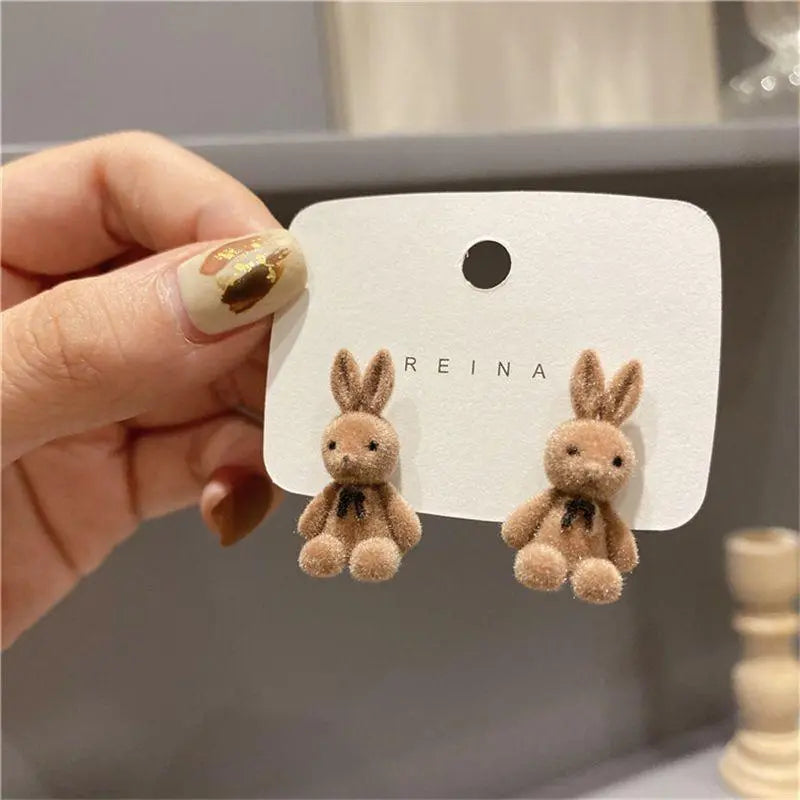 Kawaii Aesthetic Y2K Cute Fairy Bear and Rabbit Earrings MK Kawaii Store